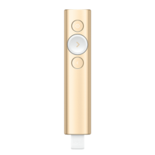 罗技（Logitech）Spotlight 无线演示器 投影笔 ppt翻页笔 演讲笔 放大聚焦液晶屏可显 (金色)