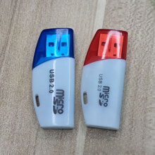 冰爽读卡器 高速USB2.0 TF卡/MICROSD卡/手机内存卡转换器U盘内存卡 随机颜色1个装