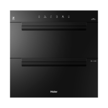 海尔（Haier）消毒柜嵌入式 家用消毒碗柜 100L双二星上下独立控制 紫外线+光波巴氏升级消毒0臭氧 婴儿奶瓶EB03