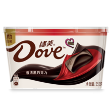 德芙（Dove）香浓黑巧克力分享碗装18粒252g 休闲儿童零食糖果生日女生礼物