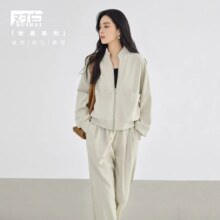 17号10点：对白 双插袋外套长裤女式休闲运动套装