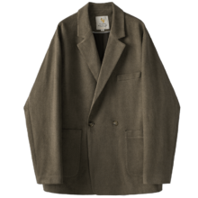PLUS会员：William fox&sons 威廉福克斯 仿麂皮绒 休闲小西服 双排扣