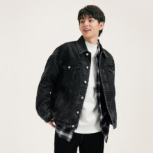 20点：gxg.jeans 男士夹棉牛仔夹克