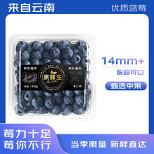 京鲜生 黑标云南蓝莓4盒14mm+装125g/盒