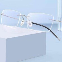 京东百亿补贴：ZEISS 蔡司 纯钛无框超轻 可配度数 眼镜片610-03 镜框+1.56蔡司视特耐非球镜片 钛架款