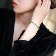 若华 珠宝 赞比亚祖母绿手链 4.5-6mm 18K金 17cm RH2024052603