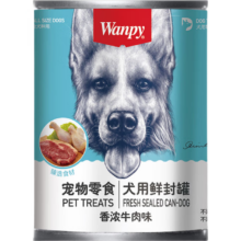 顽皮（Wanpy）狗罐头牛肉鲜封罐375g*1罐 狗零食湿粮4.56元