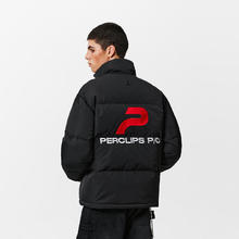 PCLP 头文字P羽绒服国潮牌秋冬季美式复古宽松连帽外套男 黑色 S