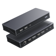 PLUS会员：绿联 Type-C桌面扩展坞 Macbook三屏异显 DisplayLink雷电5拓展坞 双HDMI/DP多屏扩展10G