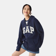 Gap 清仓 Gap男女装2025春季字母logo拉链连帽卫衣多色外套868454美版 海军蓝 M