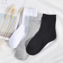 黑白灰中筒袜 颜色随机 1双