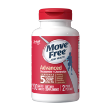 益节MoveFree氨糖软骨素 钙片维骨力美国进口中老年成人养护红瓶200粒