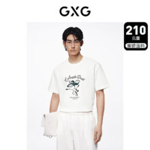 20点：GXG 210g重磅图案印花短袖T恤 G24D442067