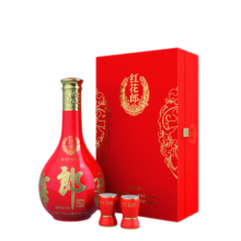 郎酒 红花郎十五礼盒 酱香型白酒 单支礼盒装 53度 500mL 1盒