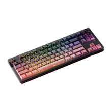 达尔优 EK87pro 87键 三模机械键盘 黑莓红等高线 桃C拿铁轴 RGB
