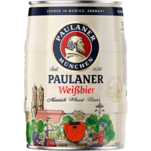 百亿补贴：保拉纳（PAULANER）柏龙 酵母型小麦白啤 5L*1桶装 德国原装进口