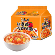 康师傅方便面 经典辣番茄鸡蛋牛肉面五连包110g*5