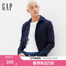 Gap 男装2025春季纯棉基础款翻领长袖衬衫多色上衣美版422488 海军蓝 L 美码 XL亚洲码185/104A