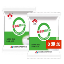 鲁晶 0添加 加碘盐400g 2袋