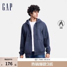 Gap 男女装2024秋季仿麂皮摇粒绒刺绣logo连帽卫衣上衣637698 深蓝 185/108A(XXXL) 亚洲尺码券后230.27元