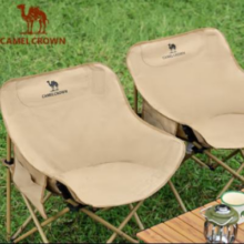 PLUS会员：CAMEL CROWN户外露营折叠椅 加高豪华款 卡其色 1J32265970G