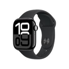 苹果 Apple Watch Series 10 智能手表42毫米亮黑色铝金属表壳黑色运动型表带S/M送话费券