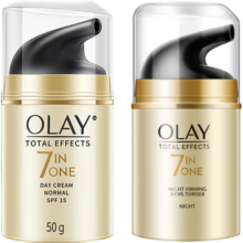 再降价、PLUS会员：玉兰油OLAY七效合一保湿面霜 (日霜+晚霜) 组合装100ml 抗皱淡纹