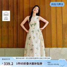 茵曼 植物碎花女装无袖连衣裙浪漫度假风