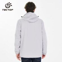 探拓（TECTOP）冲锋衣三合一两件套户外抗寒服保暖抓绒内胆防风衣外套登山服 男款冰河灰 XL