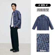 太平鸟 男士提花满印牛仔夹克 BWBJD3101