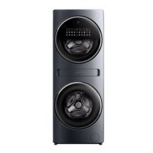 TCL 16KG双子舱·复式分区洗衣机Q10 大容量洗烘一体 双直驱变频 智能投放 家用双子舱 双滚筒母婴 G160Q10-HDY 莫奈青