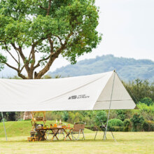 28日10点开始、限400件：牧高笛（MOBIGARDEN）天幕 户外露营防雨遮阳防晒牛津布方形天幕410 NX21661026 晨雾白