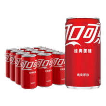 plus会员:可口可乐（Coca-Cola）汽水 碳酸饮料 200ml*12罐  迷你摩登罐 新老包装随机发货