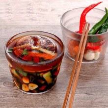 朗特乐 日式家用泡菜坛子泡酸菜玻璃加厚腌菜坛子泡菜罐子迷你腌菜缸厨房泡咸菜玻璃瓶玻璃罐子一夜浅渍罐
