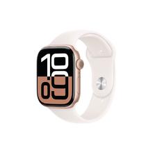 苹果 Apple Watch Series 10 智能手表 GPS+蜂窝网络款 46mm 玫瑰金色 淡桃粉色橡胶表带 S/M