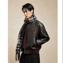 JACK&JONES 杰克琼斯 CNY联名蛇年新年款 PU夹克外套男 E40黑色 M