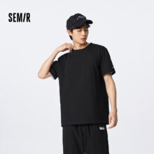 20点：Semir 森马  凉感抗菌 短袖T恤男  黑色90001 155/76A/XXS