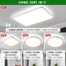雷士照明[全光谱大尺寸]语音智控LED吸顶灯现代简约客厅卧室书房时尚创意双层透光轻奢大尺寸全屋灯具套餐
