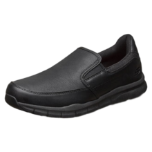 斯凯奇（Skechers）男鞋夏季休闲皮鞋软底防滑乐福鞋百搭一脚蹬懒人鞋77157 黑色/BLK 41.5