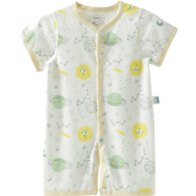 aqpa【新疆棉】婴儿纯棉连体衣婴幼儿爬服夏季新生宝宝衣服薄款哈衣 星际之旅-蓝调 59cm
