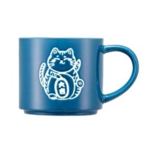 共禾京品可爱招财猫咪陶瓷马克杯情侣水杯大容量杯子恒温杯垫家用