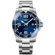 浪琴（LONGINES）手表康卡斯潜水系列 机械钢带男表 L3.781.4.96.6 41MM送礼