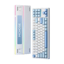 MCHOSE/迈从 K87 三模机械键盘 湖蓝白 风信子轴