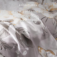 AusGolden 轻奢60支高密高支莱赛尔天丝棉3件套 蓝克斯 150*210cm