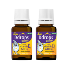 Ddrops滴卓思 维生素d3滴剂强免疫vd3滴剂钙吸收 维生素ad滴剂 DD小滴瓶 【1-18岁】D3滴剂600IU*2瓶