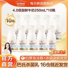 每日鲜语 鲜牛奶低脂鲜奶4.0低脂250ml*10瓶装低温早餐奶巴氏杀菌29.12元
