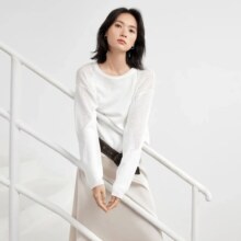 对白 慵懒风宽松薄款女式罩衫