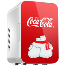 再降价、限地区、plus:可口可乐（Coca-Cola）车载冰箱 8L车家两用迷你小冰箱办公室冷藏加热牛奶护肤品小冰箱