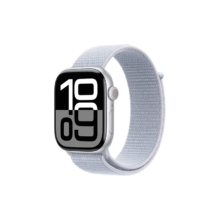 再降价、plus:Apple/苹果 Watch Series 10 智能手表GPS款46毫米银色铝金属表壳青云色回环式运动表带MX243CH/B