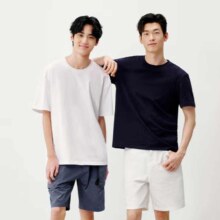 plus会员：京东京造 205g重磅100%纯棉T恤